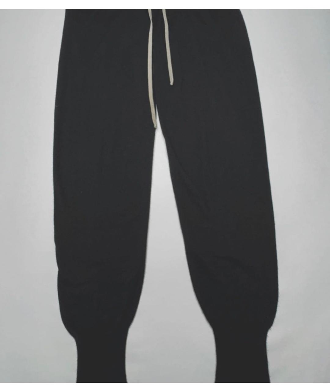 RICK OWENS Черные хлопковые повседневные брюки, фото 2