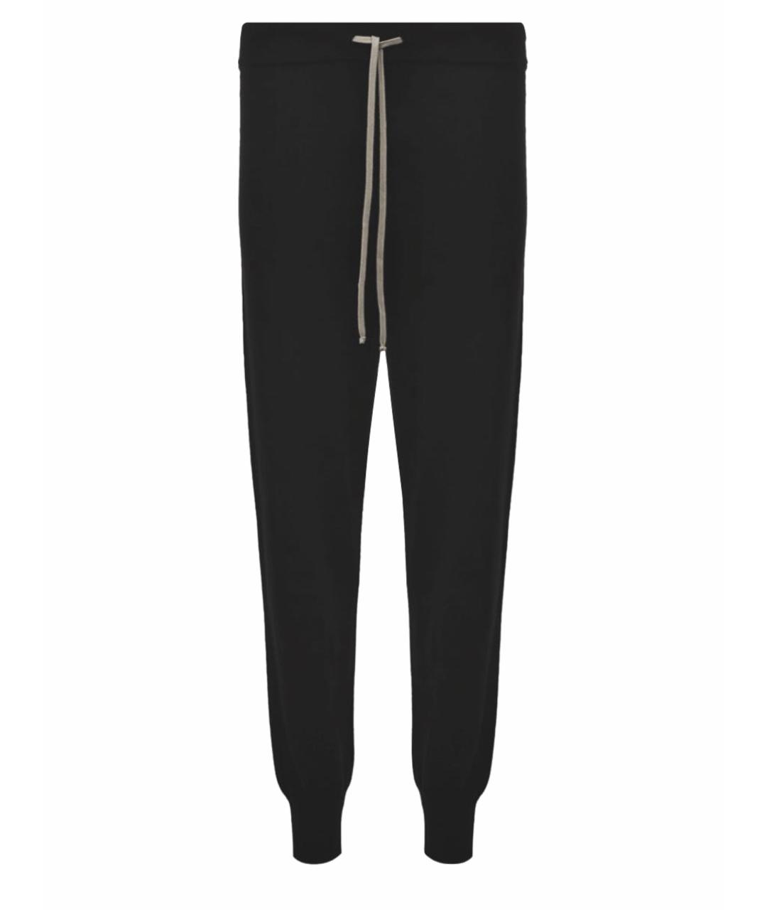 RICK OWENS Черные хлопковые повседневные брюки, фото 1