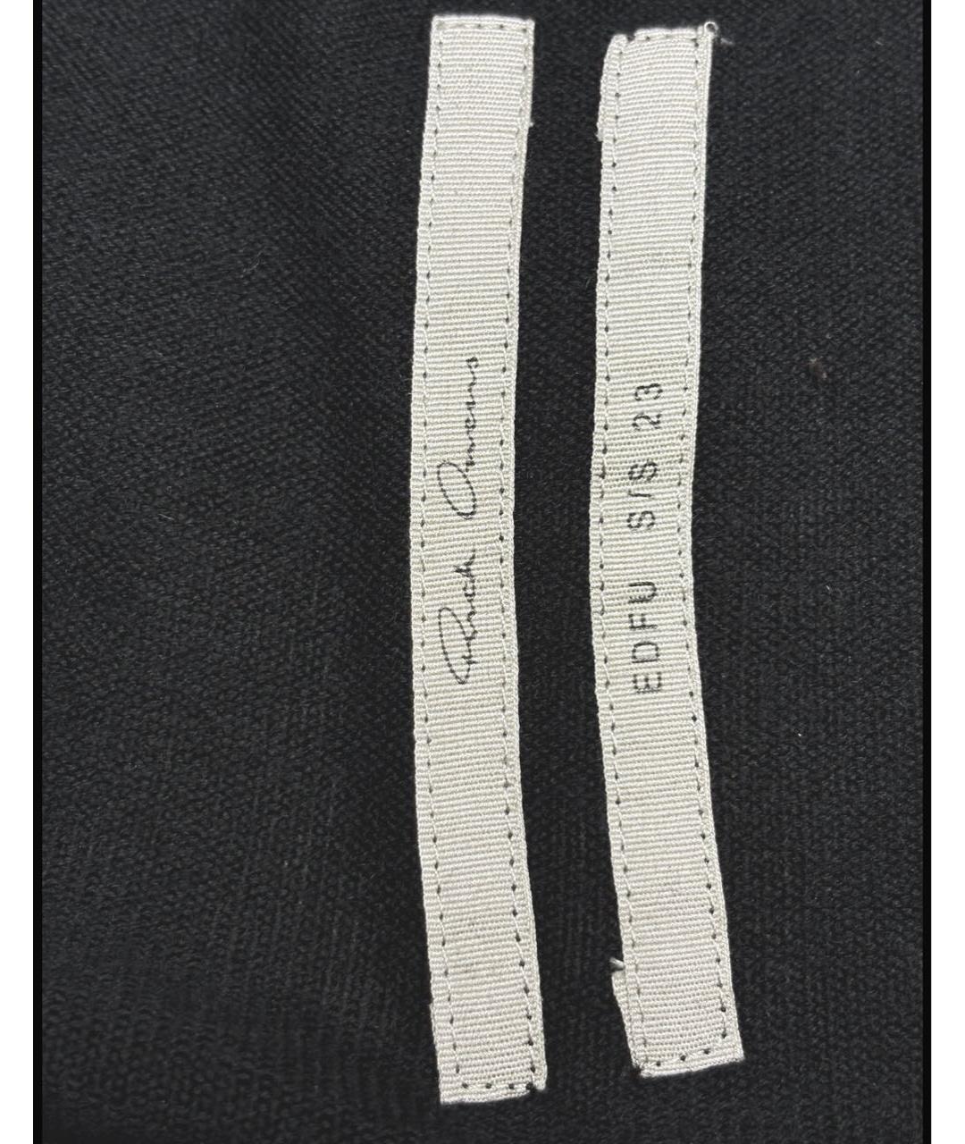 RICK OWENS Черные хлопковые повседневные брюки, фото 6