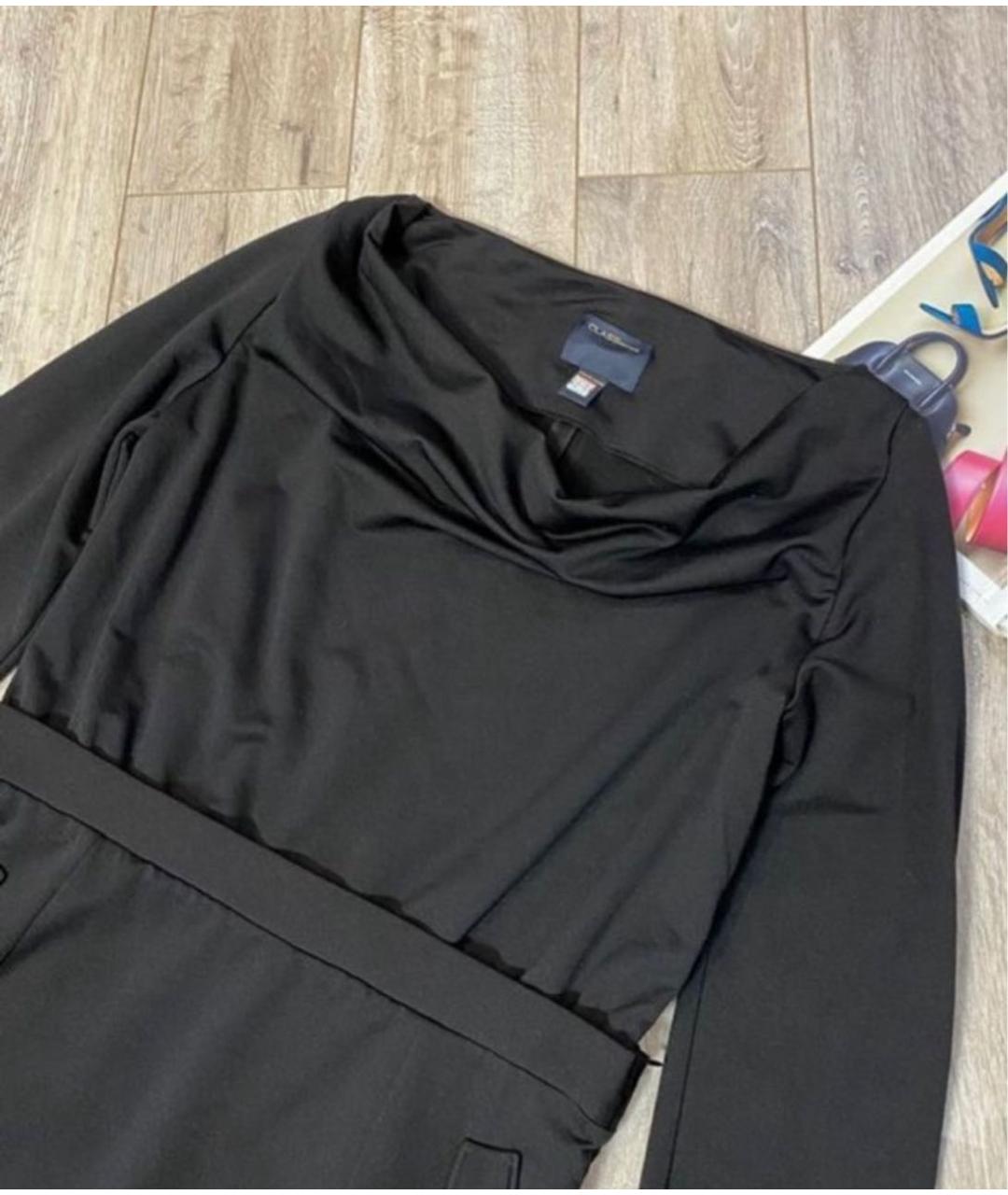 ROBERTO CAVALLI Черное хлопковое повседневное платье, фото 4