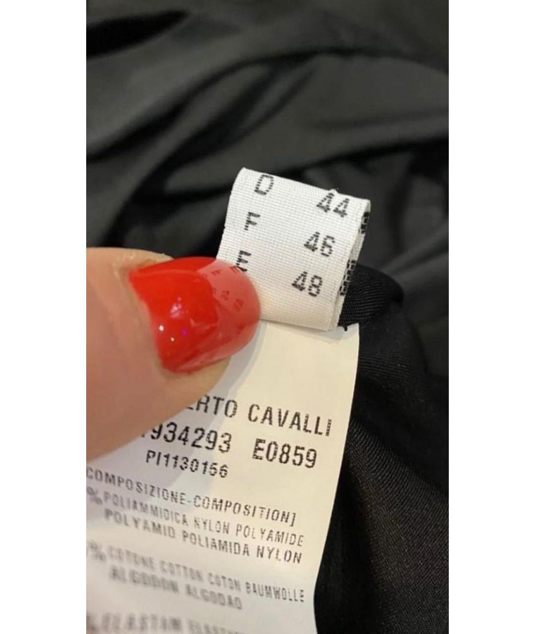 ROBERTO CAVALLI Черное хлопковое повседневное платье, фото 8