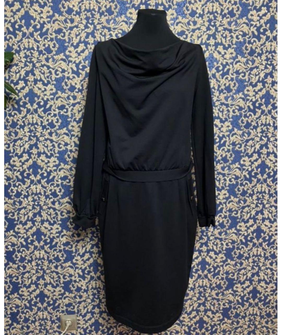 ROBERTO CAVALLI Черное хлопковое повседневное платье, фото 9