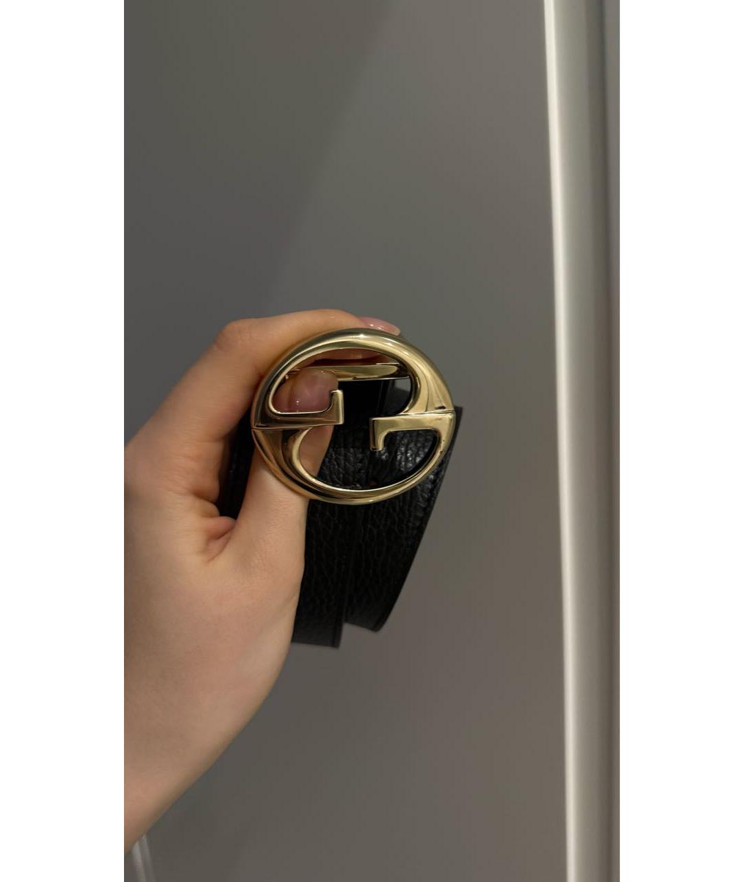 GUCCI Черный кожаный ремень, фото 2