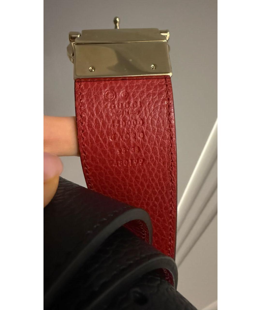 GUCCI Черный кожаный ремень, фото 3