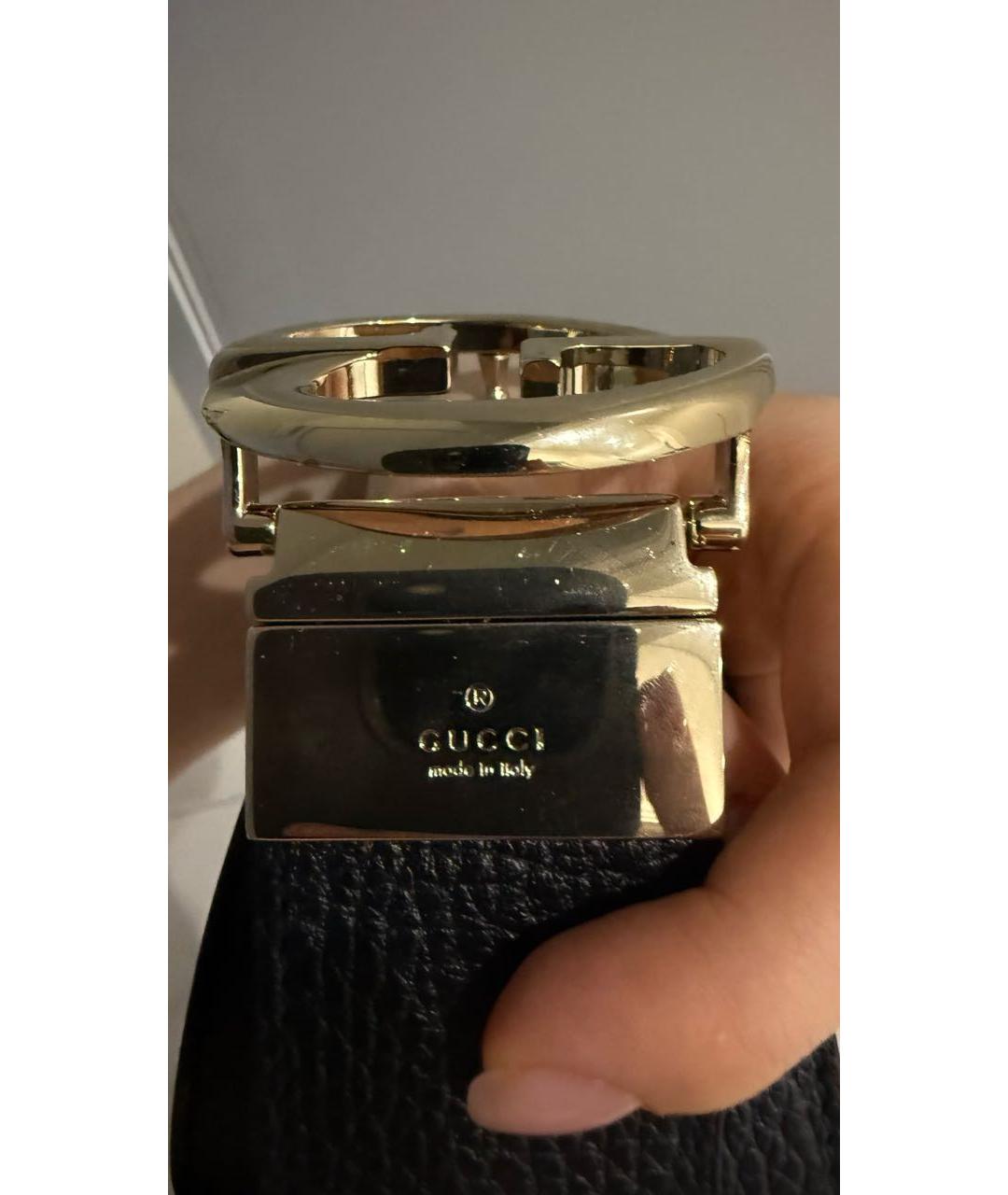 GUCCI Черный кожаный ремень, фото 4