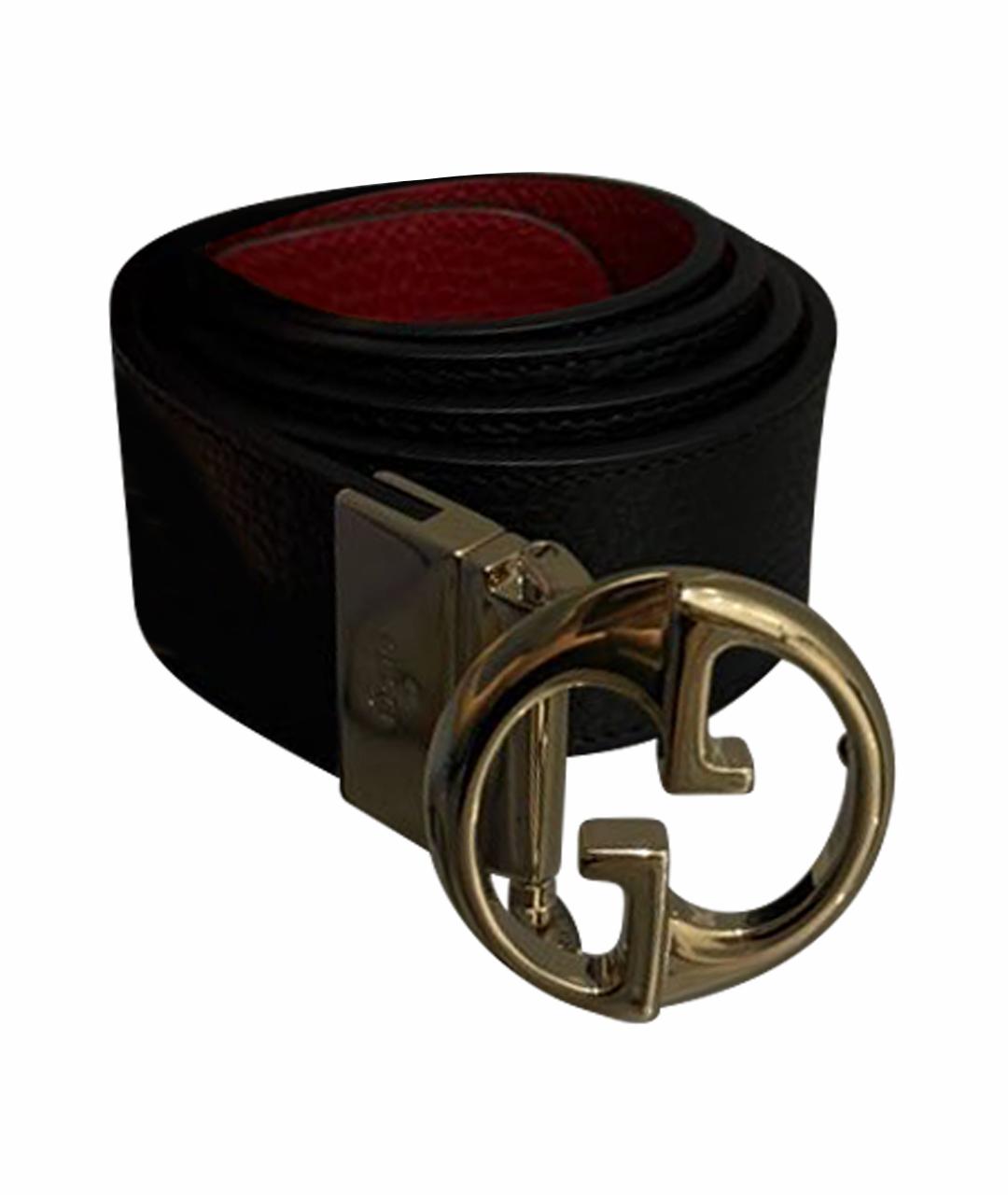 GUCCI Черный кожаный ремень, фото 1