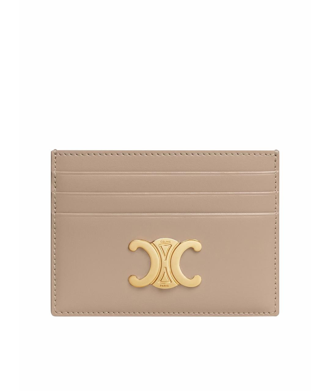 CELINE Бежевый кожаный кардхолдер, фото 1