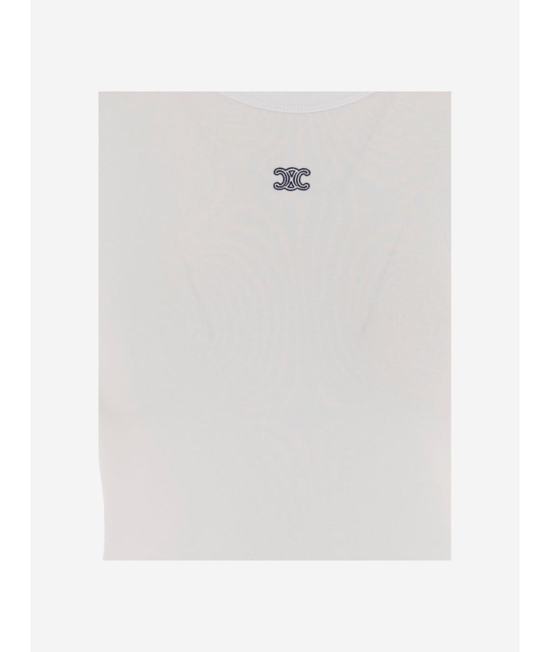 CELINE Белая хлопковая футболка, фото 3