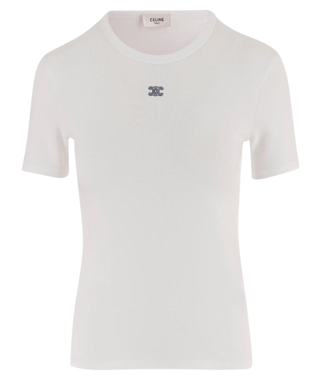 CELINE Белая хлопковая футболка, фото 1