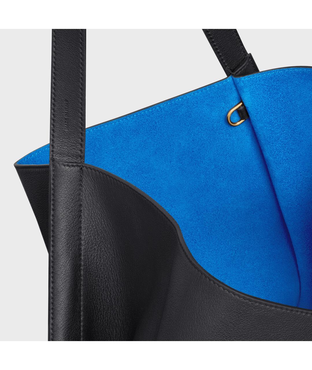 CELINE Черная кожаная сумка тоут, фото 3