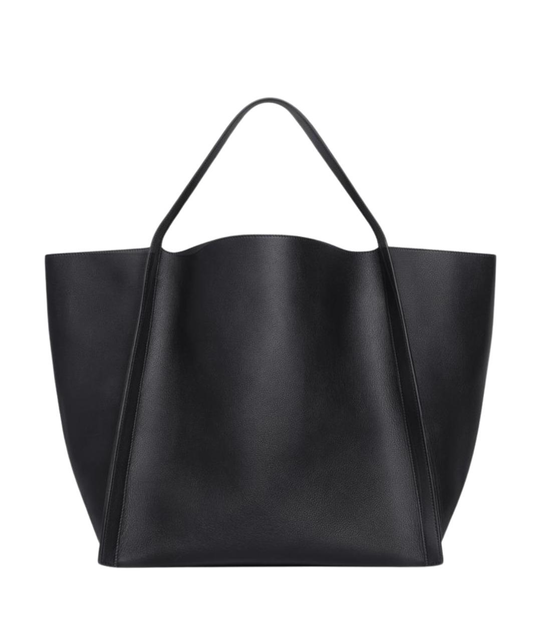 CELINE Черная кожаная сумка тоут, фото 2