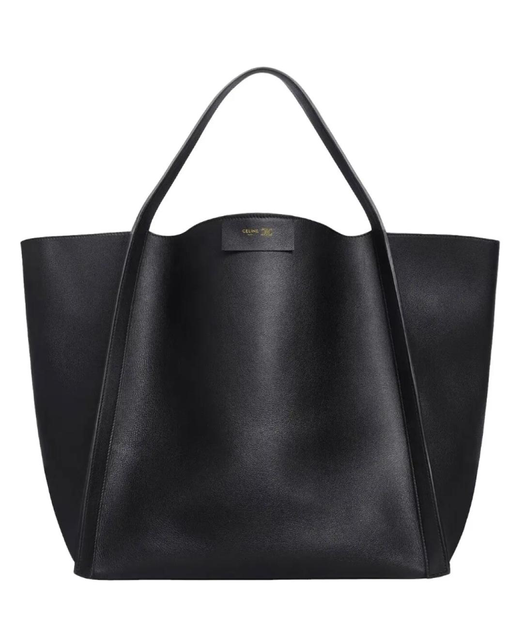 CELINE Черная кожаная сумка тоут, фото 1