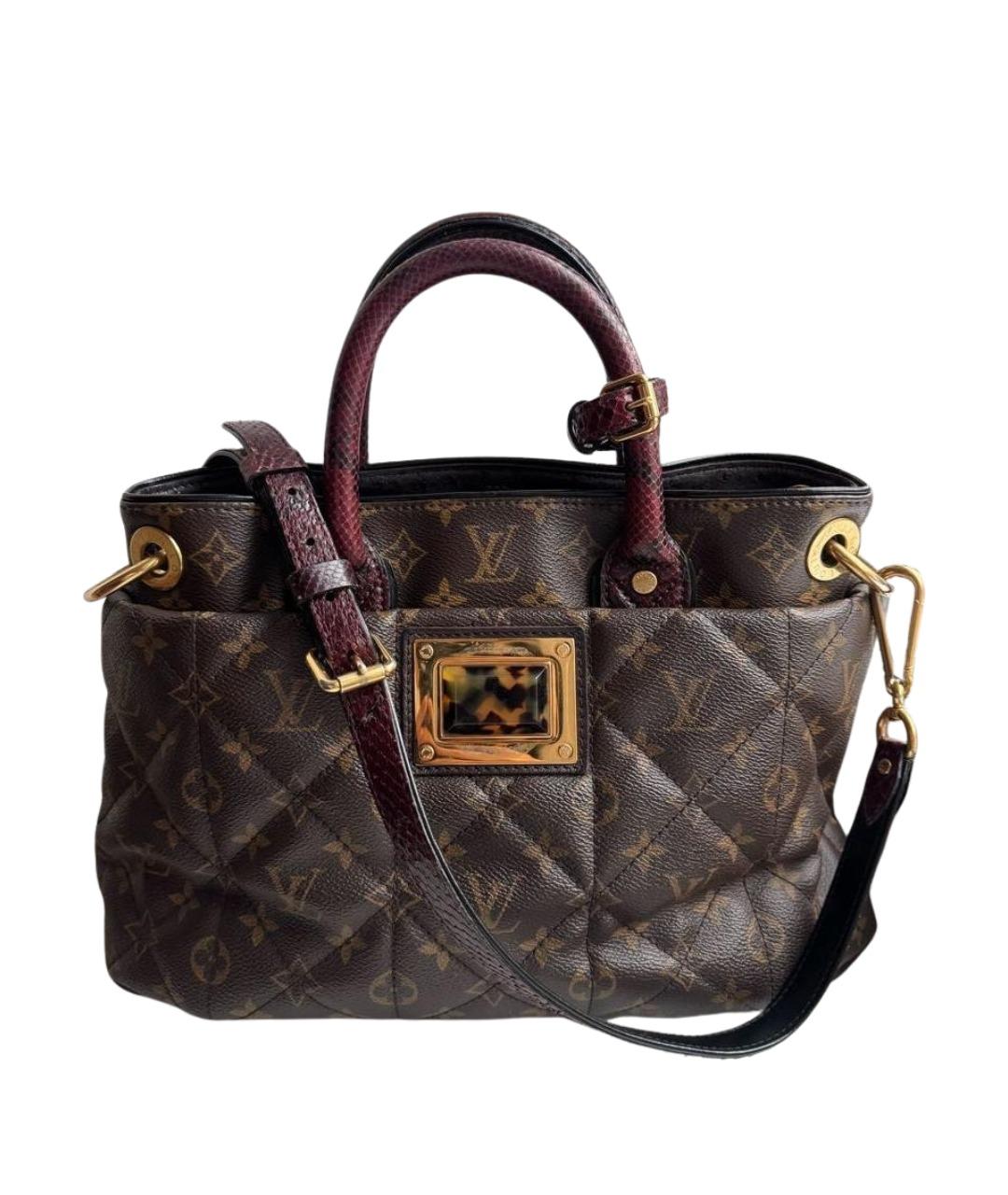 LOUIS VUITTON Коричневая кожаная сумка с короткими ручками, фото 1