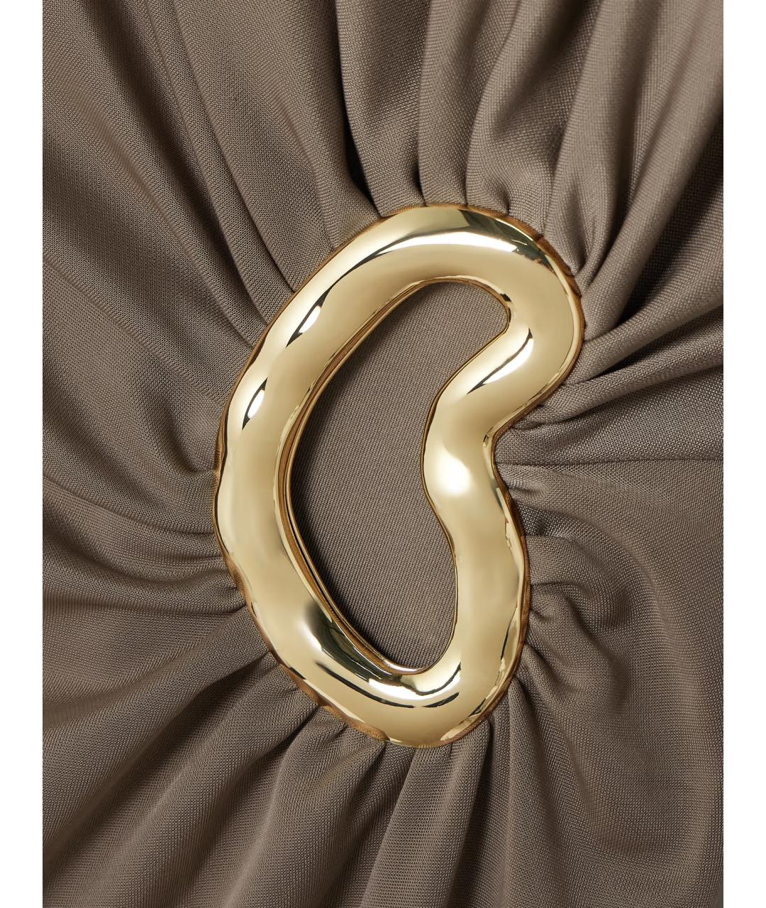 REBECCA VALLANCE Коричневое полиэстеровое коктейльное платье, фото 4