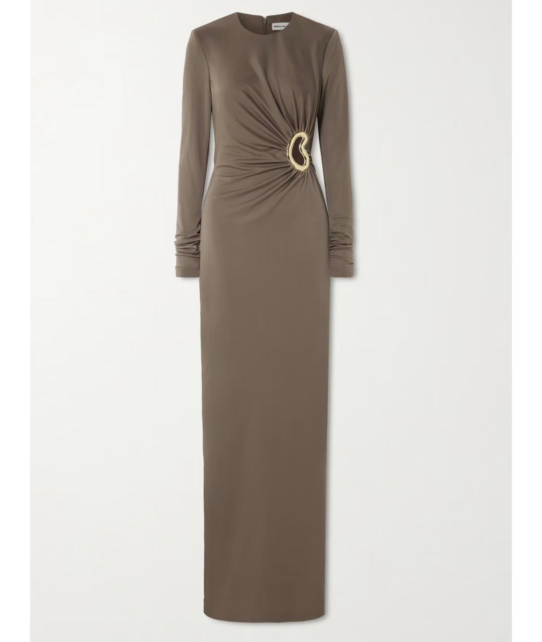 REBECCA VALLANCE Коричневое полиэстеровое коктейльное платье, фото 5