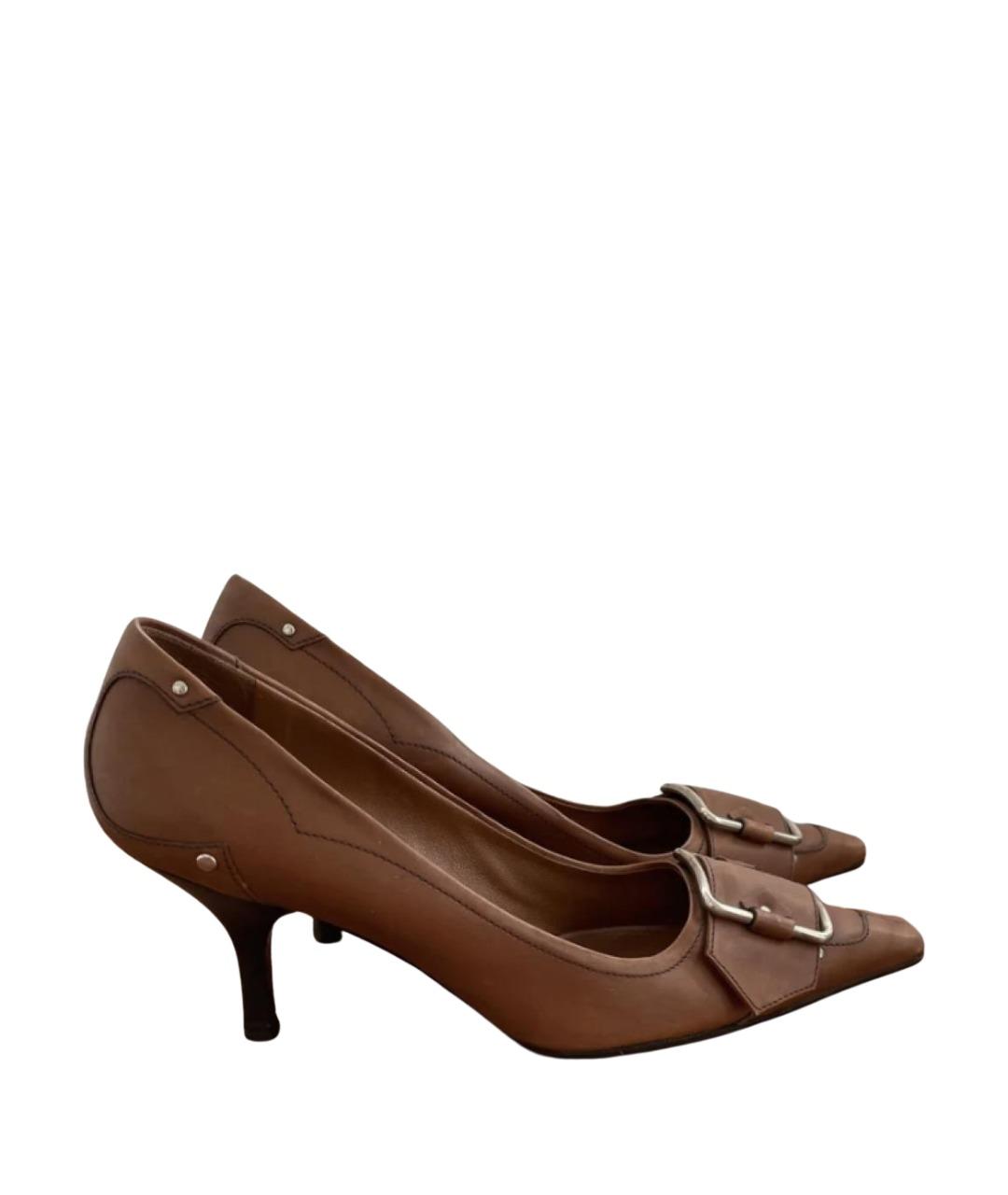 PRADA Коричневые кожаные туфли, фото 1