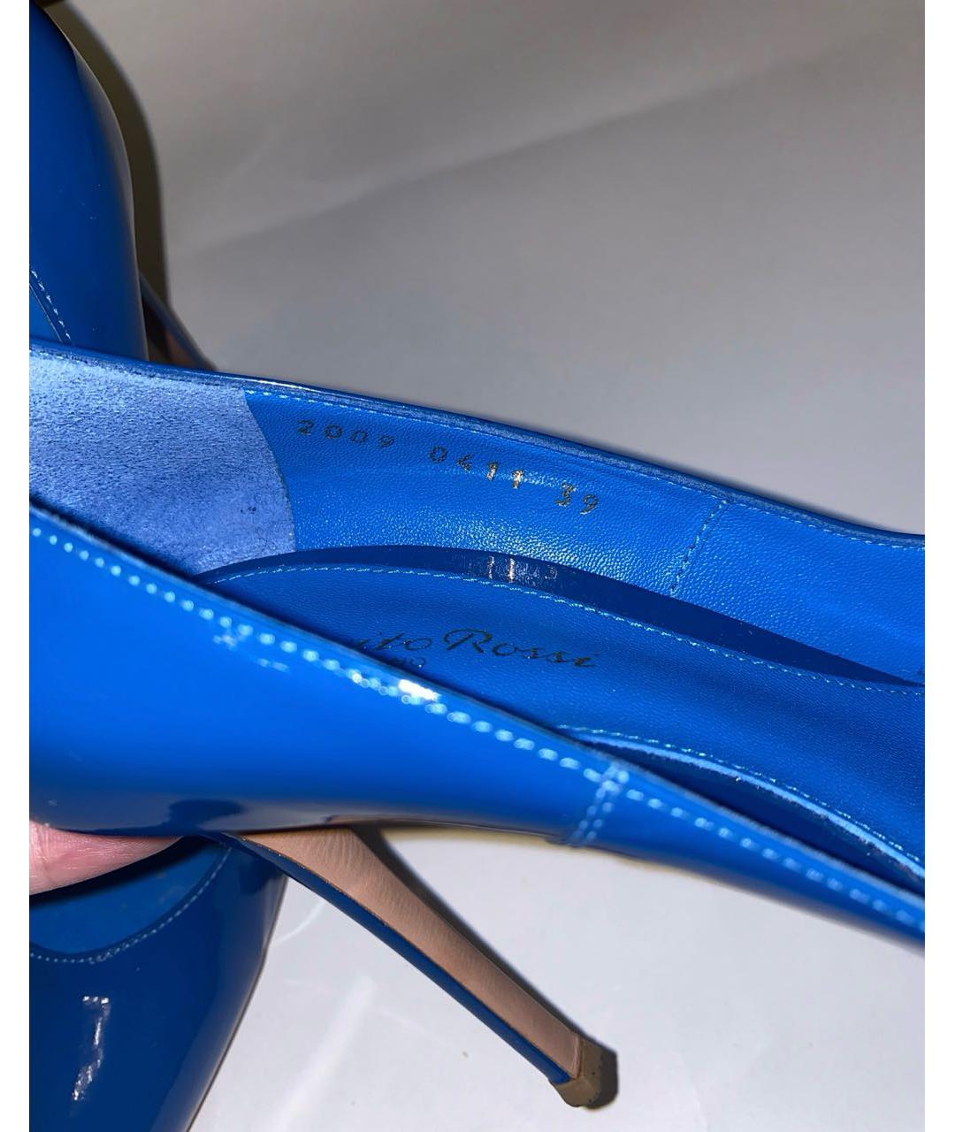 GIANVITO ROSSI Синие туфли из лакированной кожи, фото 5