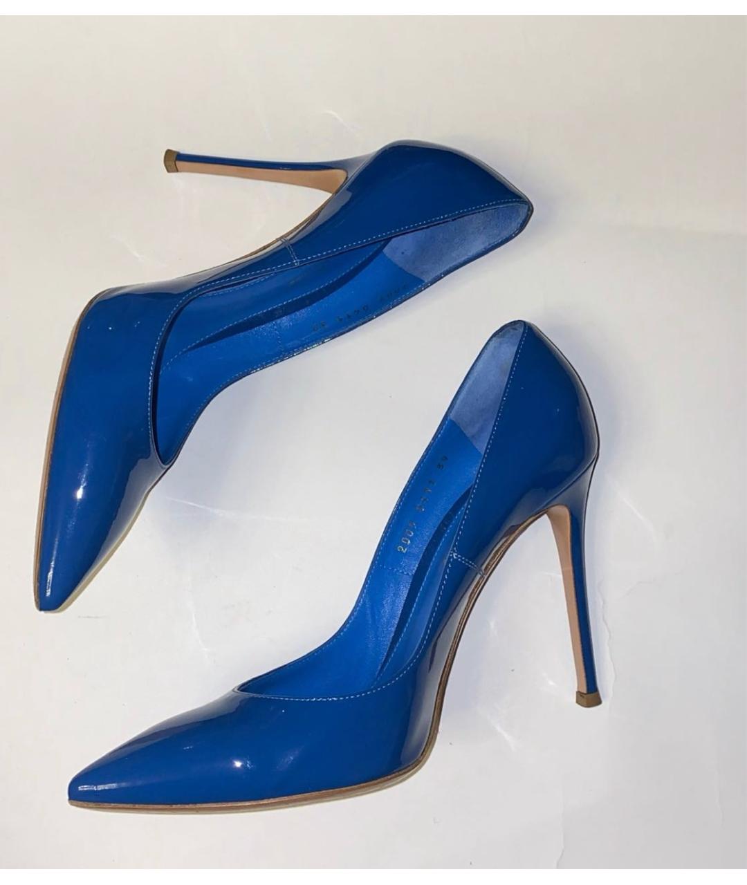 GIANVITO ROSSI Синие туфли из лакированной кожи, фото 9