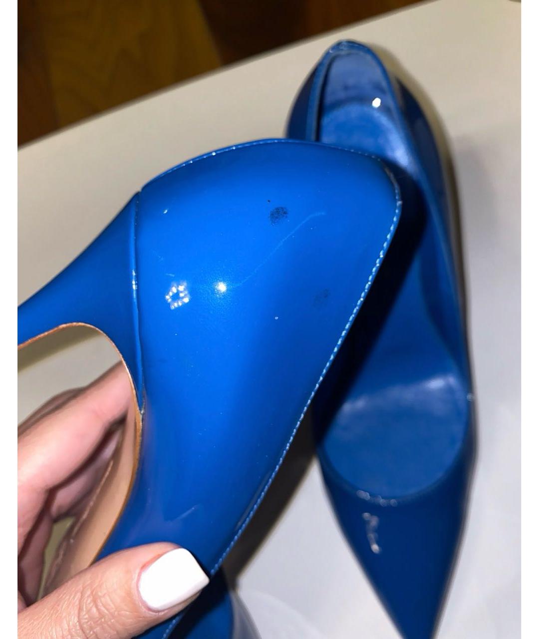 GIANVITO ROSSI Синие туфли из лакированной кожи, фото 6