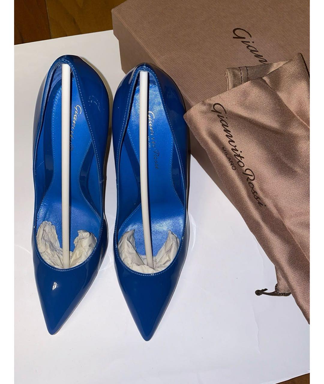 GIANVITO ROSSI Синие туфли из лакированной кожи, фото 7