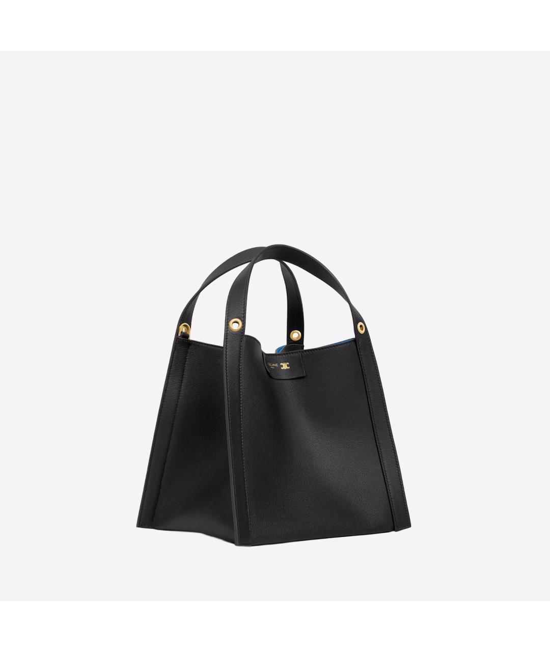 CELINE Черная кожаная сумка тоут, фото 2