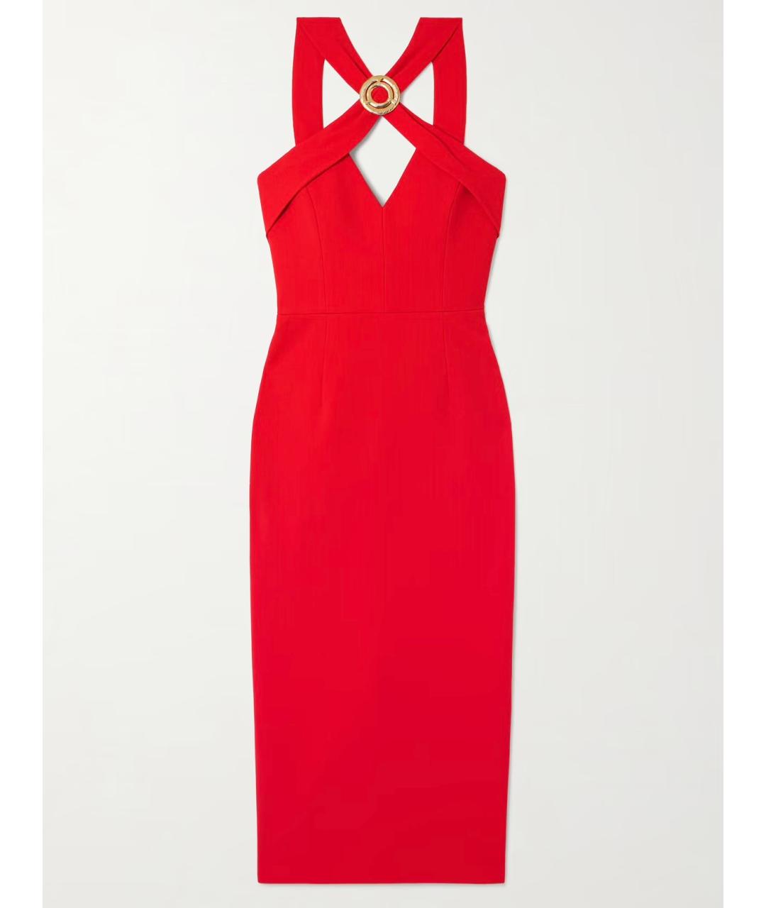 REBECCA VALLANCE Красное полиэстеровое коктейльное платье, фото 4