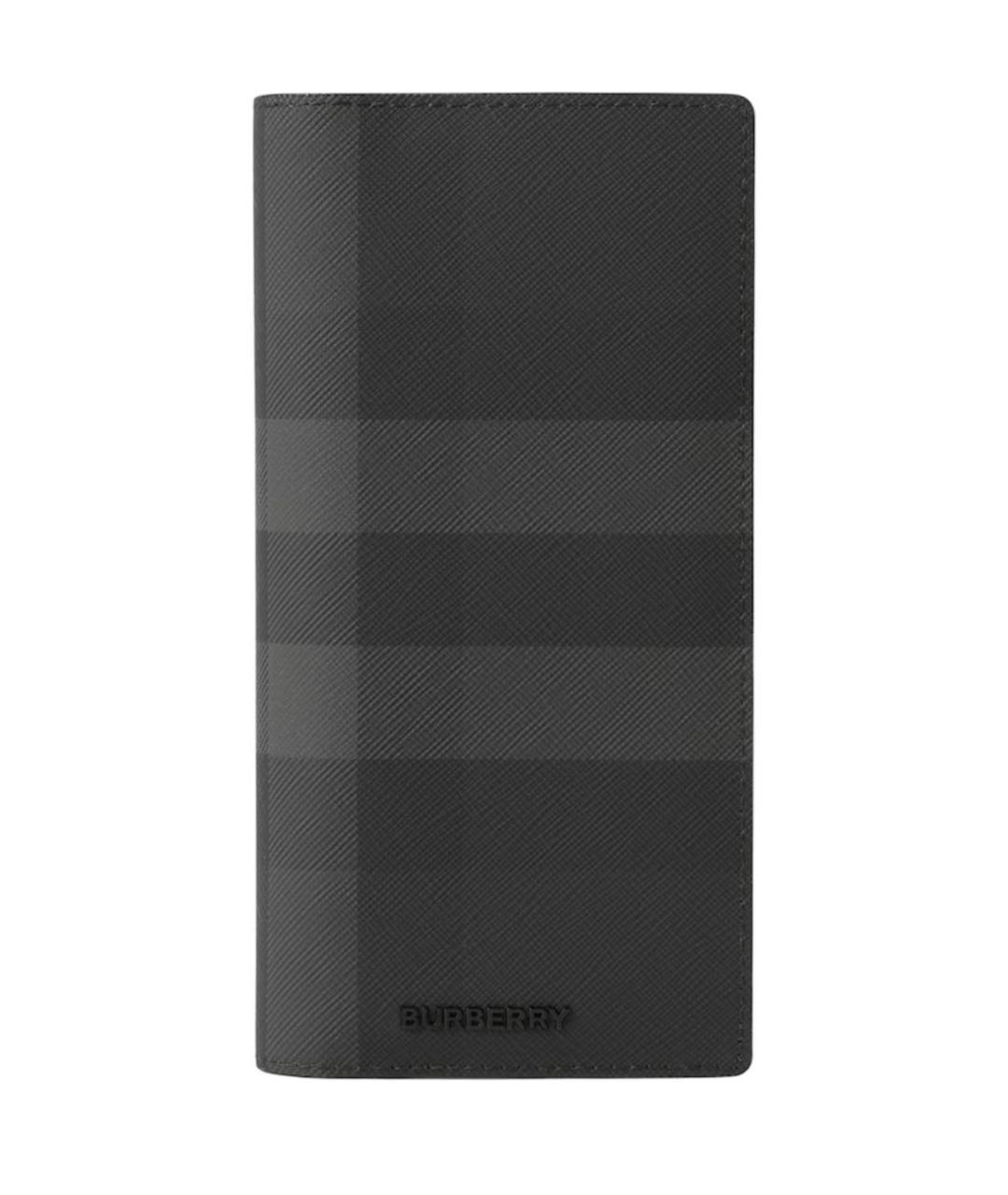 BURBERRY Антрацитовый кожаный кошелек, фото 3