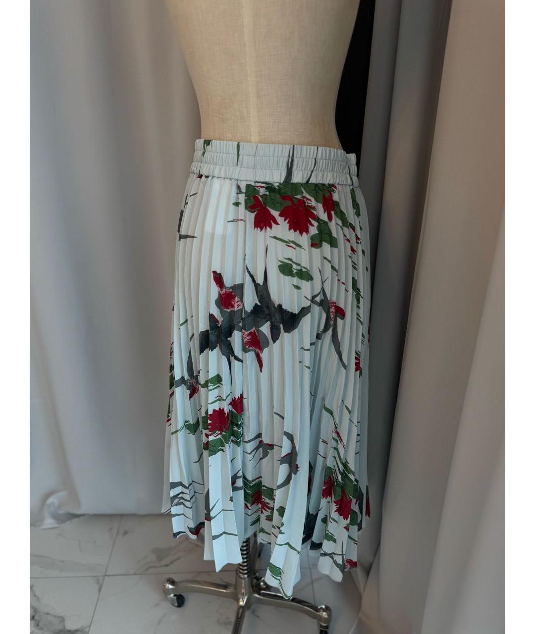 RED VALENTINO Бирюзовая полиэстеровая юбка миди, фото 2