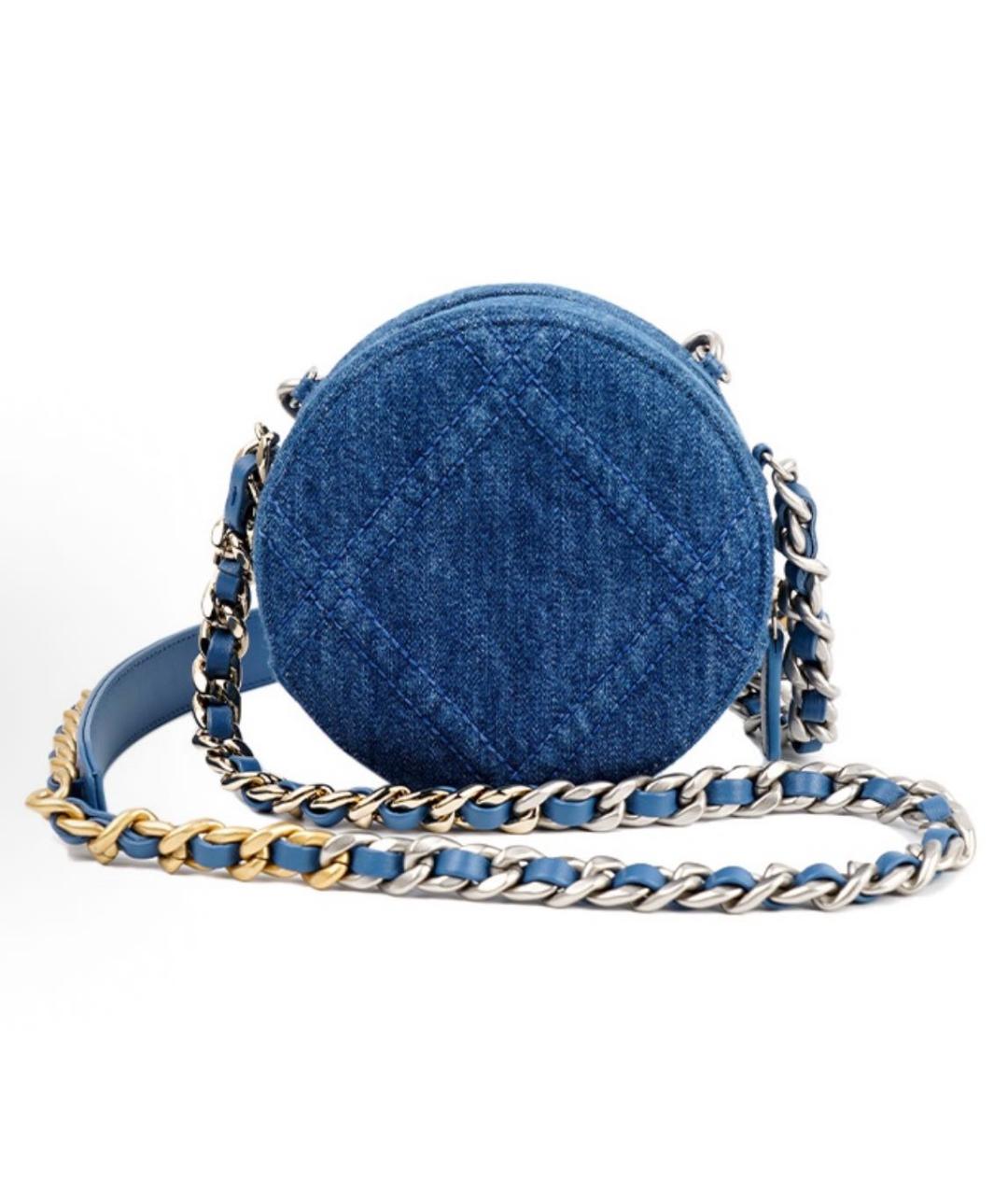 CHANEL Синяя деним сумка через плечо, фото 3
