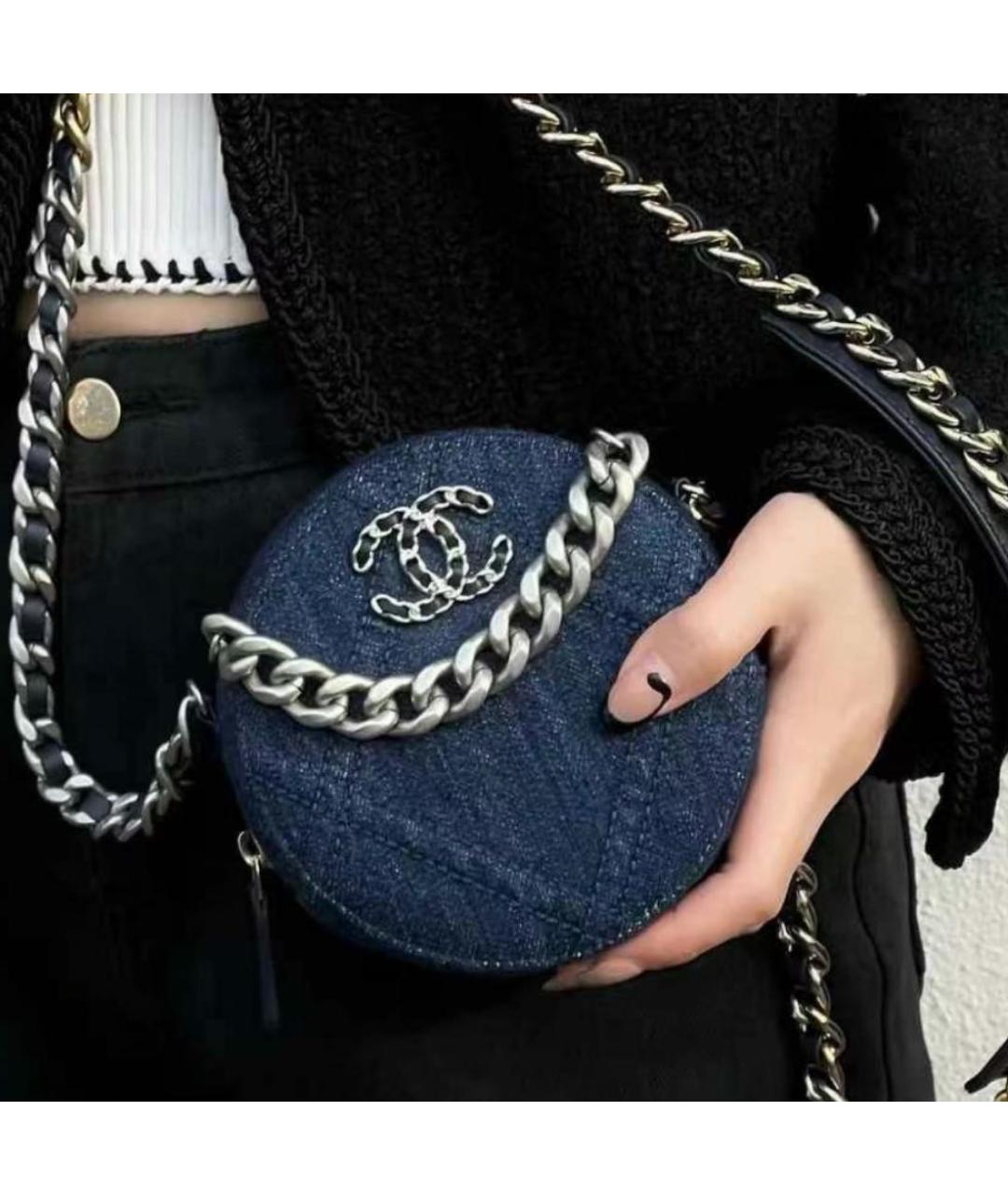 CHANEL Синяя деним сумка через плечо, фото 6