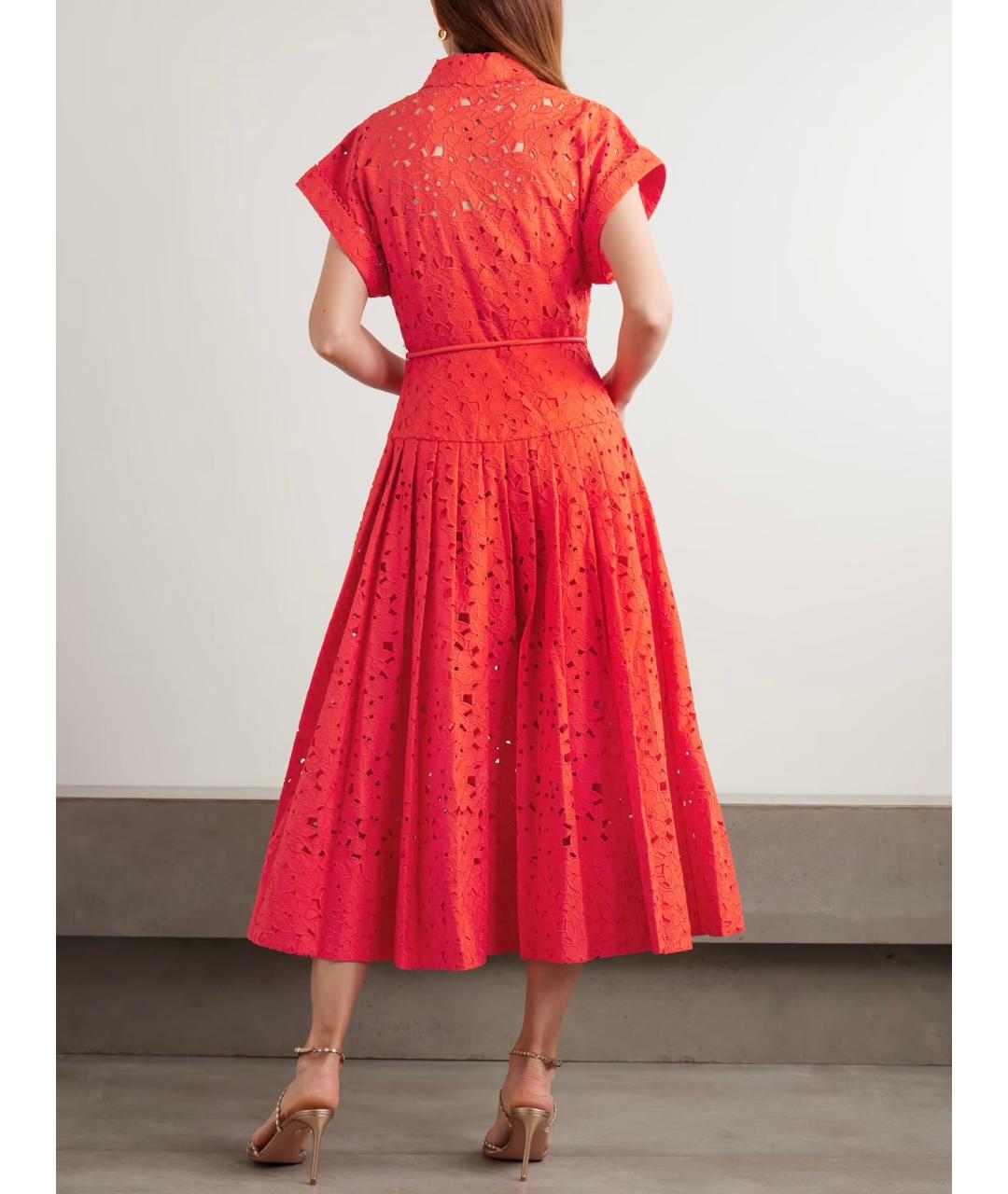 REBECCA VALLANCE Оранжевое хлопковое коктейльное платье, фото 3