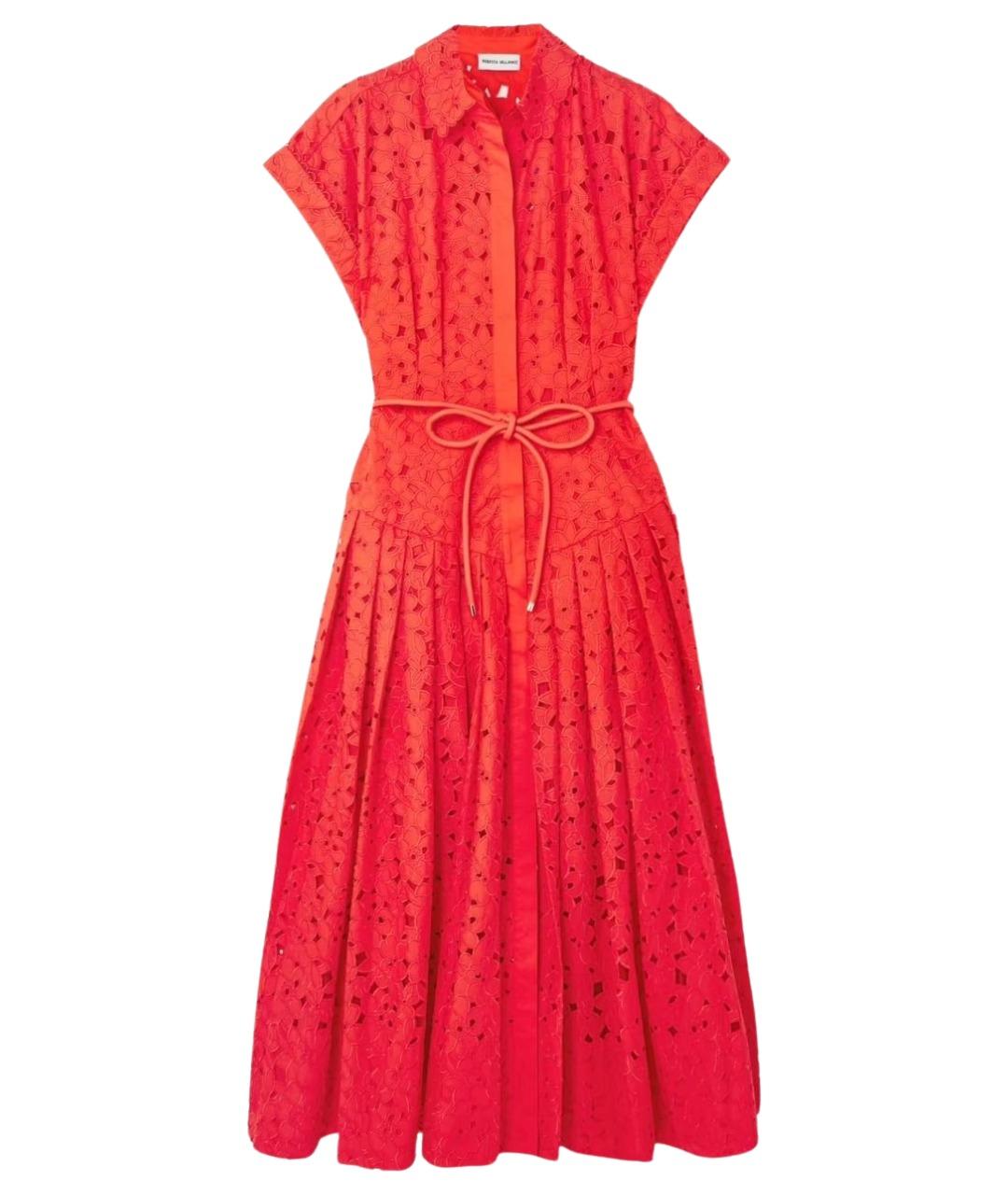 REBECCA VALLANCE Оранжевое хлопковое коктейльное платье, фото 1