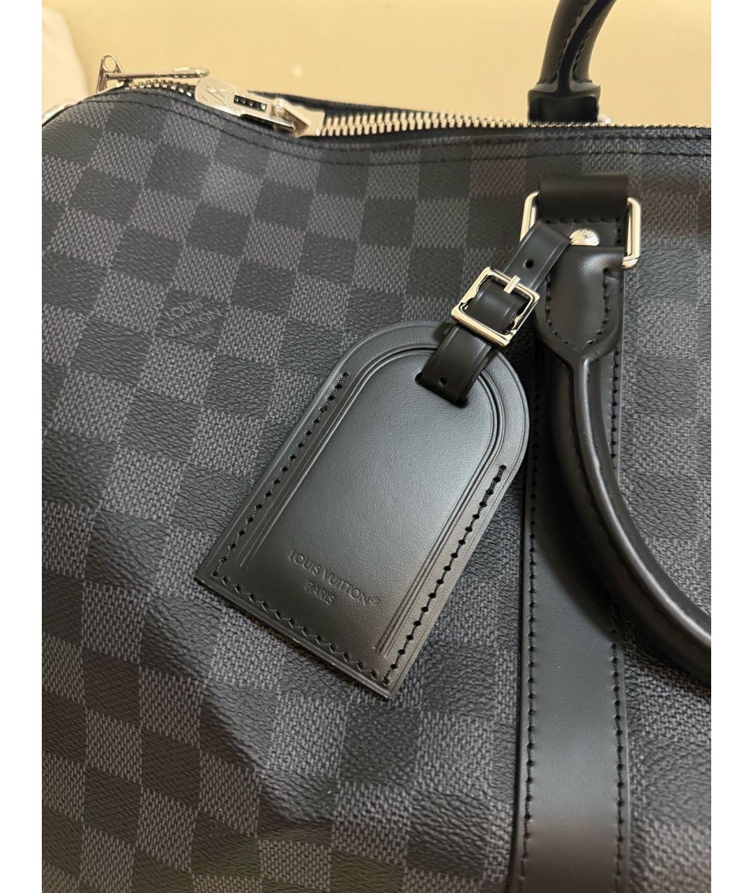 LOUIS VUITTON Темно-синяя кожаная дорожная/спортивная сумка, фото 7