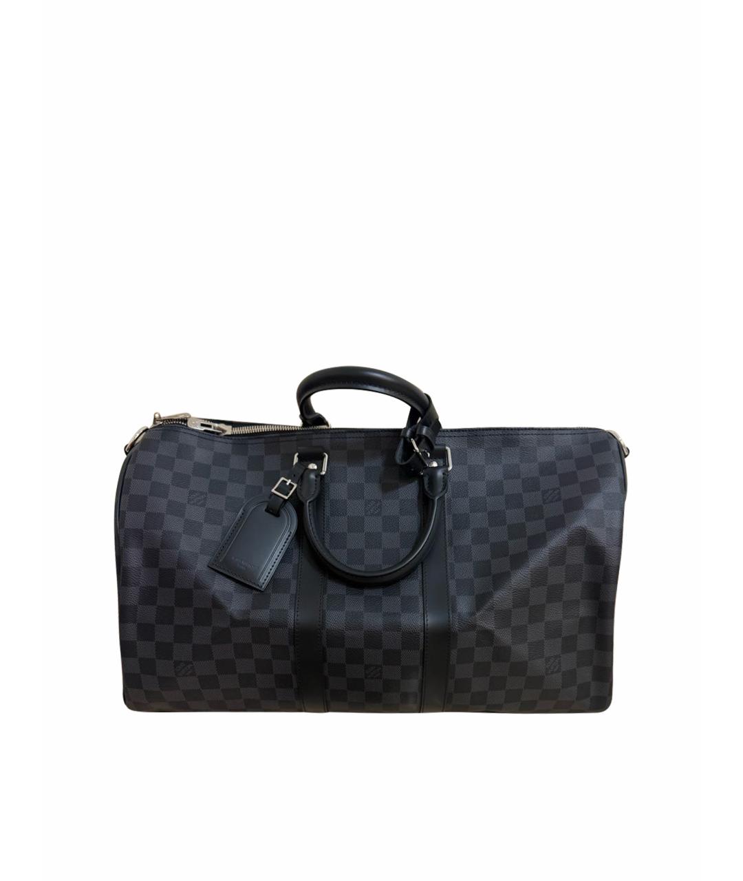 LOUIS VUITTON Темно-синяя кожаная дорожная/спортивная сумка, фото 1