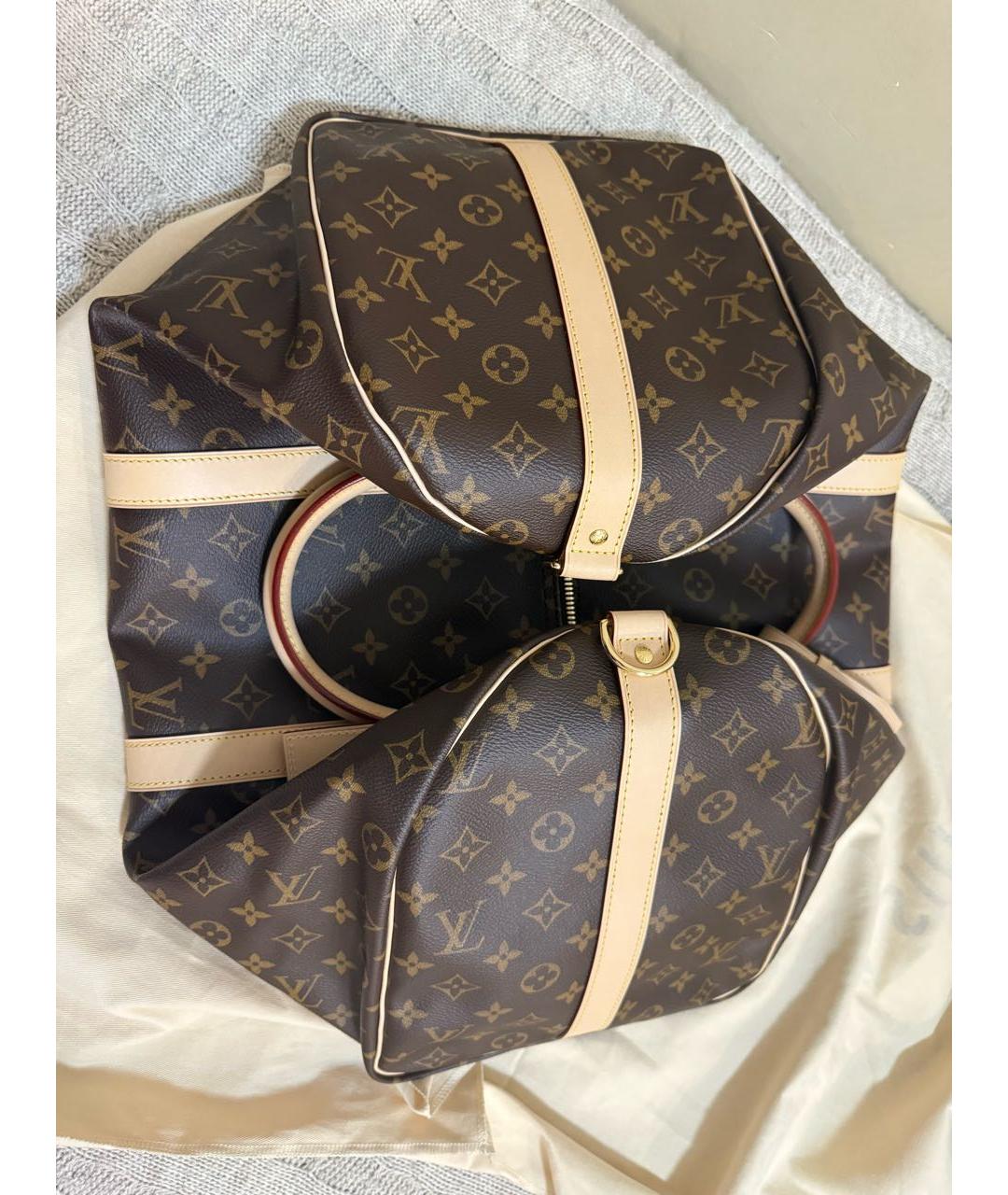 LOUIS VUITTON Коричневая кожаная дорожная/спортивная сумка, фото 2