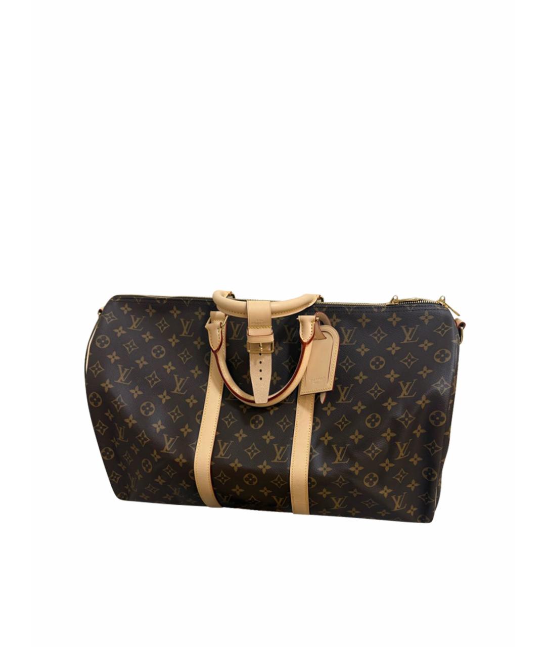 LOUIS VUITTON Коричневая кожаная дорожная/спортивная сумка, фото 9