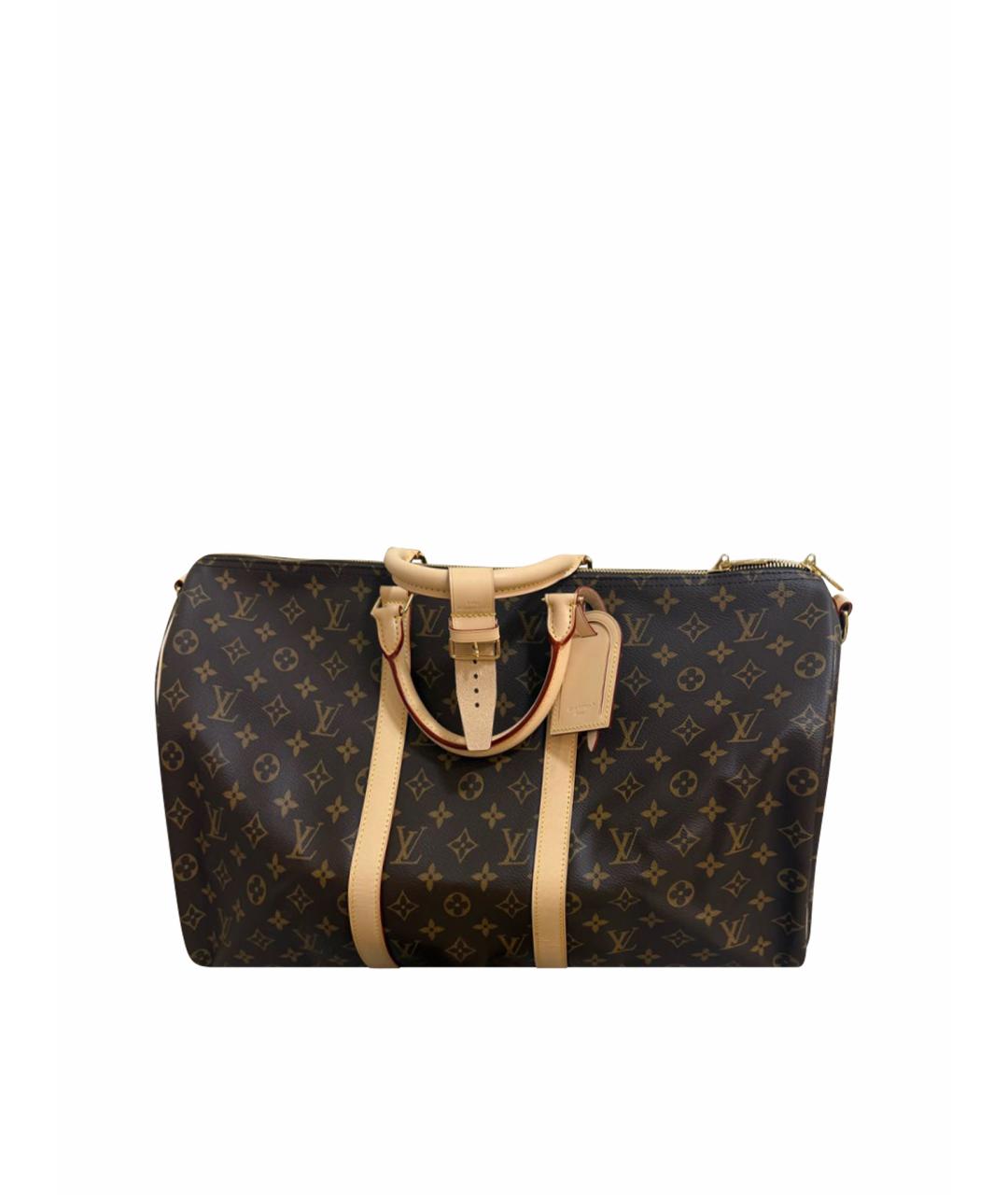 LOUIS VUITTON Коричневая кожаная дорожная/спортивная сумка, фото 1