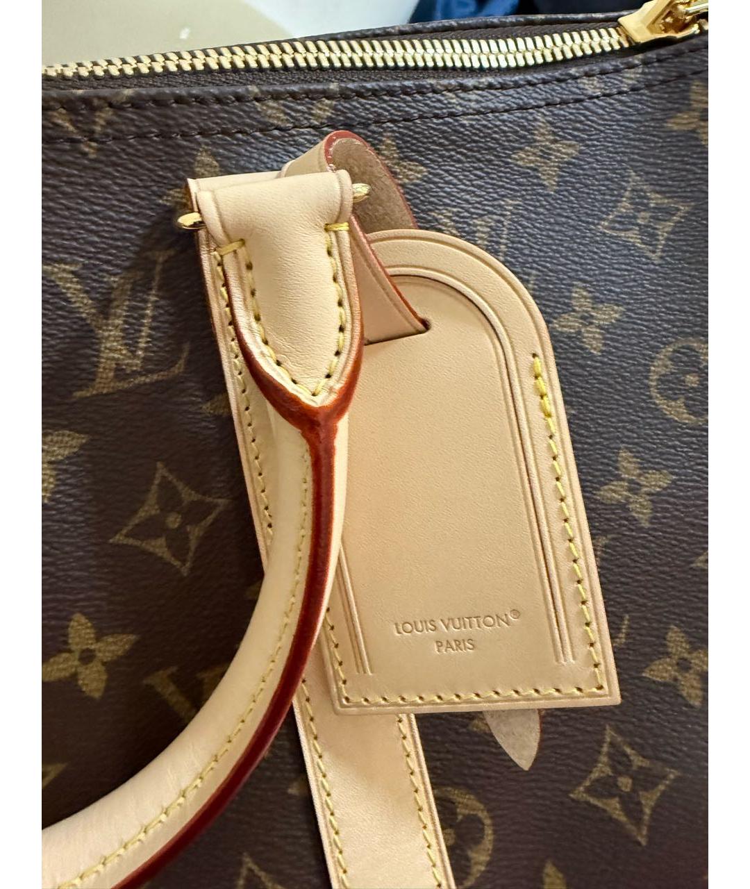 LOUIS VUITTON Коричневая кожаная дорожная/спортивная сумка, фото 5