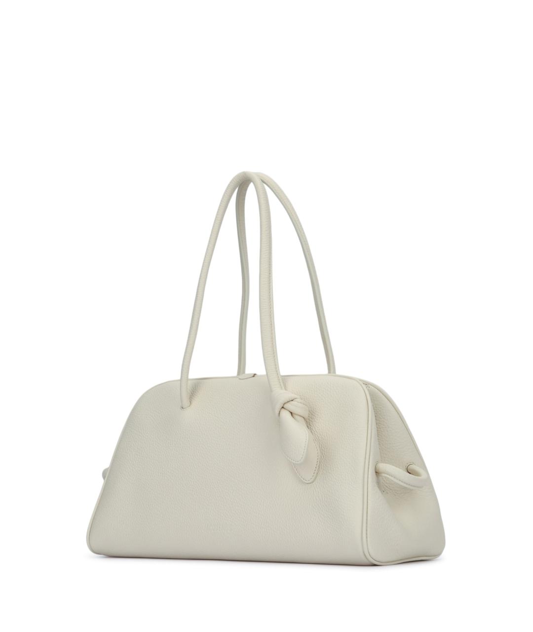 JACQUEMUS Белая кожаная сумка тоут, фото 2