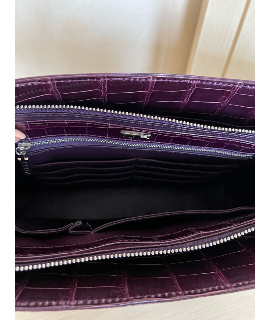 ZILLI Фиолетовая сумка тоут из экзотической кожи, фото 4