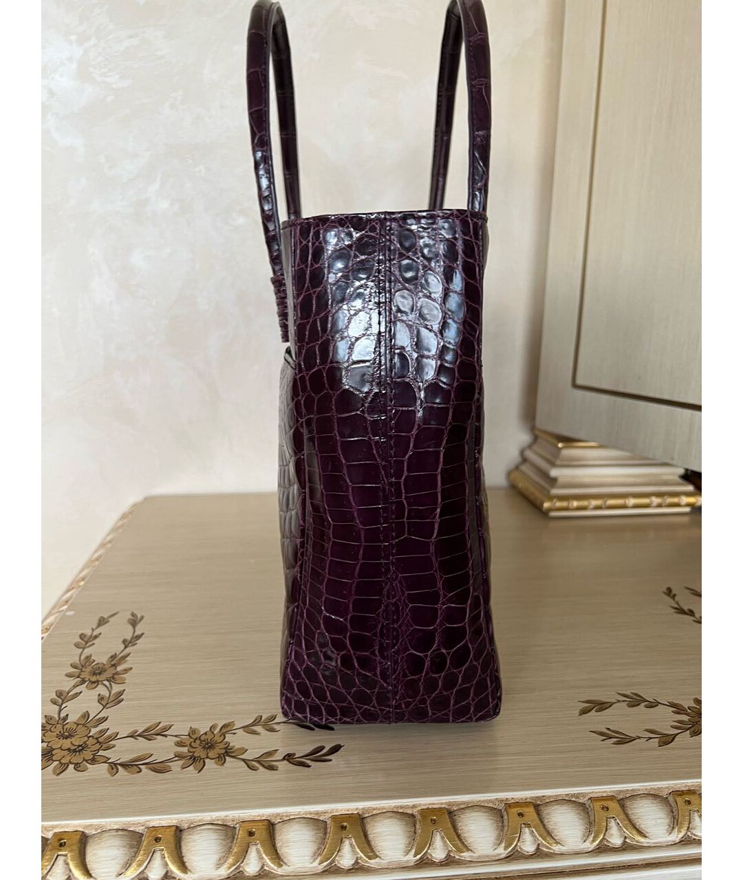 ZILLI Фиолетовая сумка тоут из экзотической кожи, фото 6