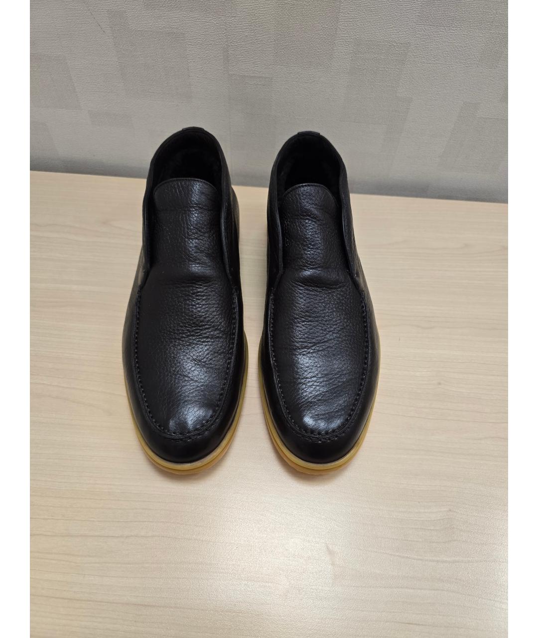 LORO PIANA Коричневые кожаные высокие ботинки, фото 2