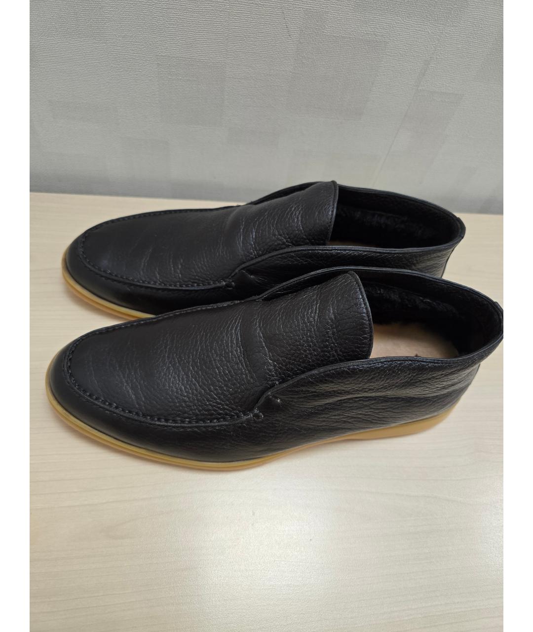 LORO PIANA Коричневые кожаные высокие ботинки, фото 3