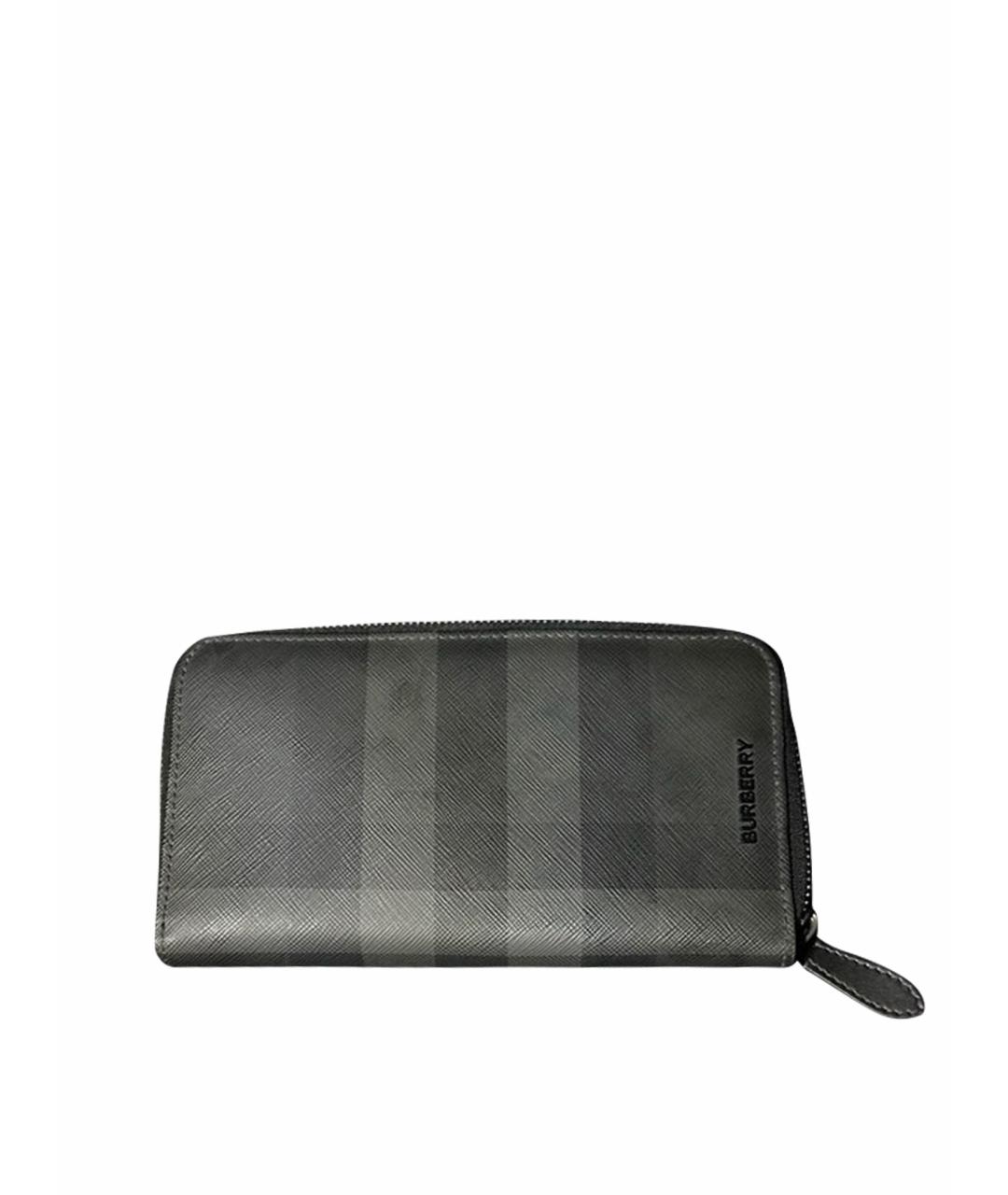 BURBERRY Антрацитовый кожаный кардхолдер, фото 1