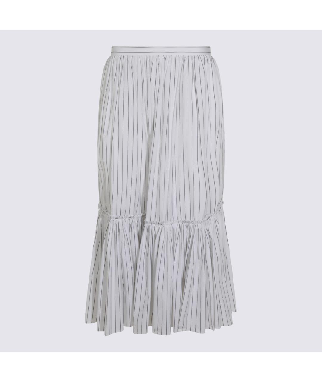 JIL SANDER Белая хлопковая юбка миди, фото 5