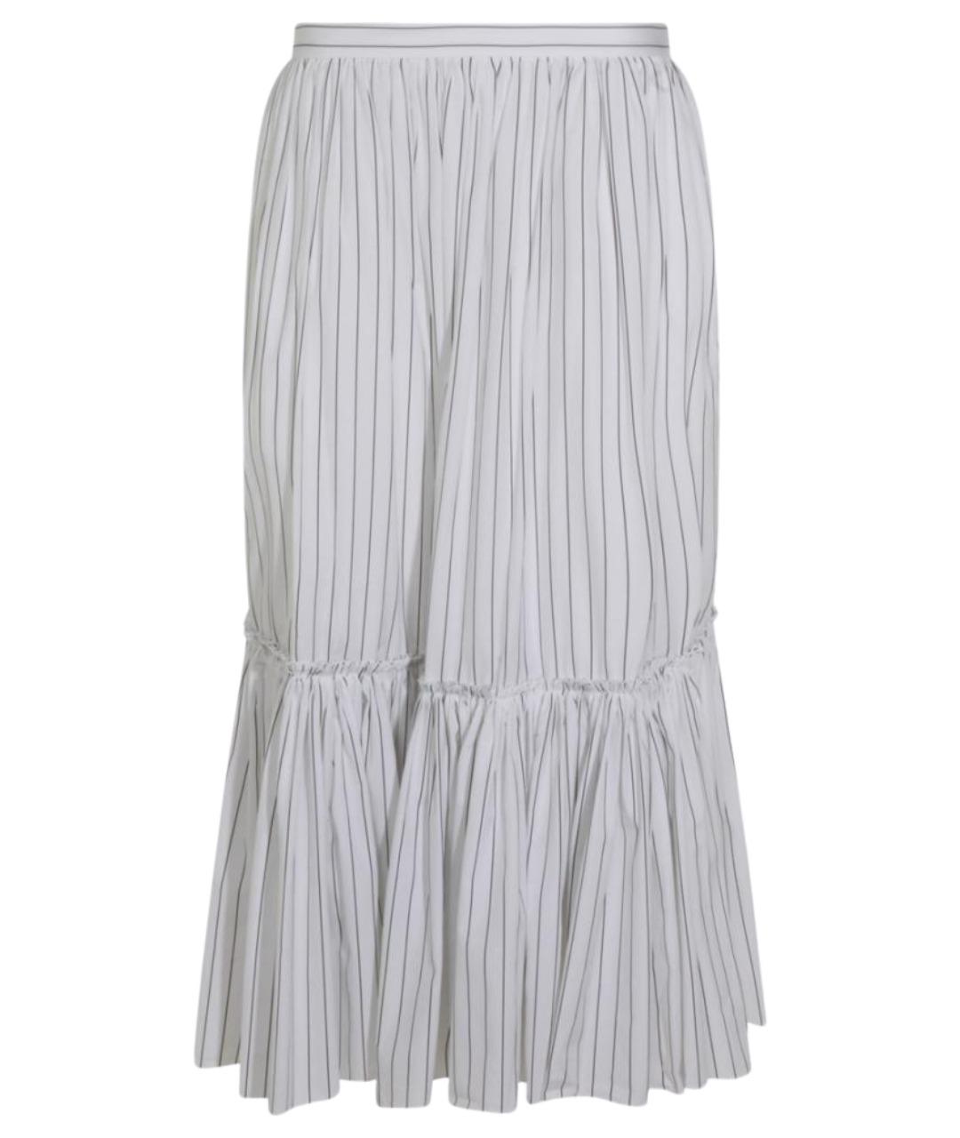 JIL SANDER Белая хлопковая юбка миди, фото 1