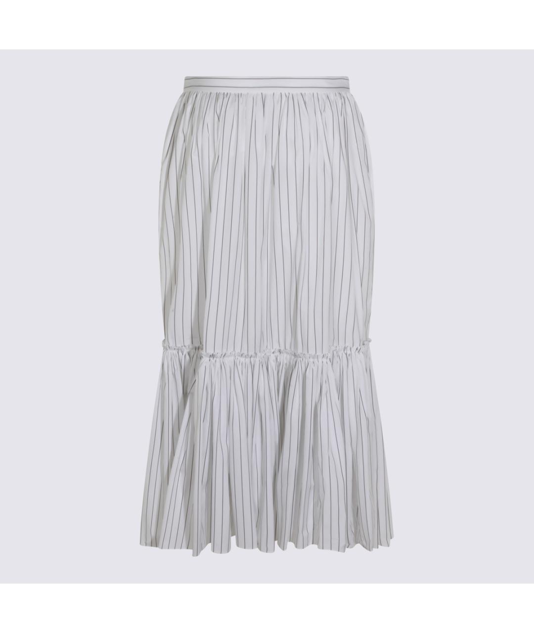 JIL SANDER Белая хлопковая юбка миди, фото 2