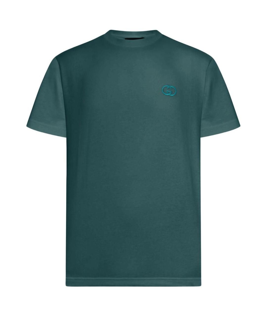 GUCCI Зеленая хлопковая футболка, фото 1