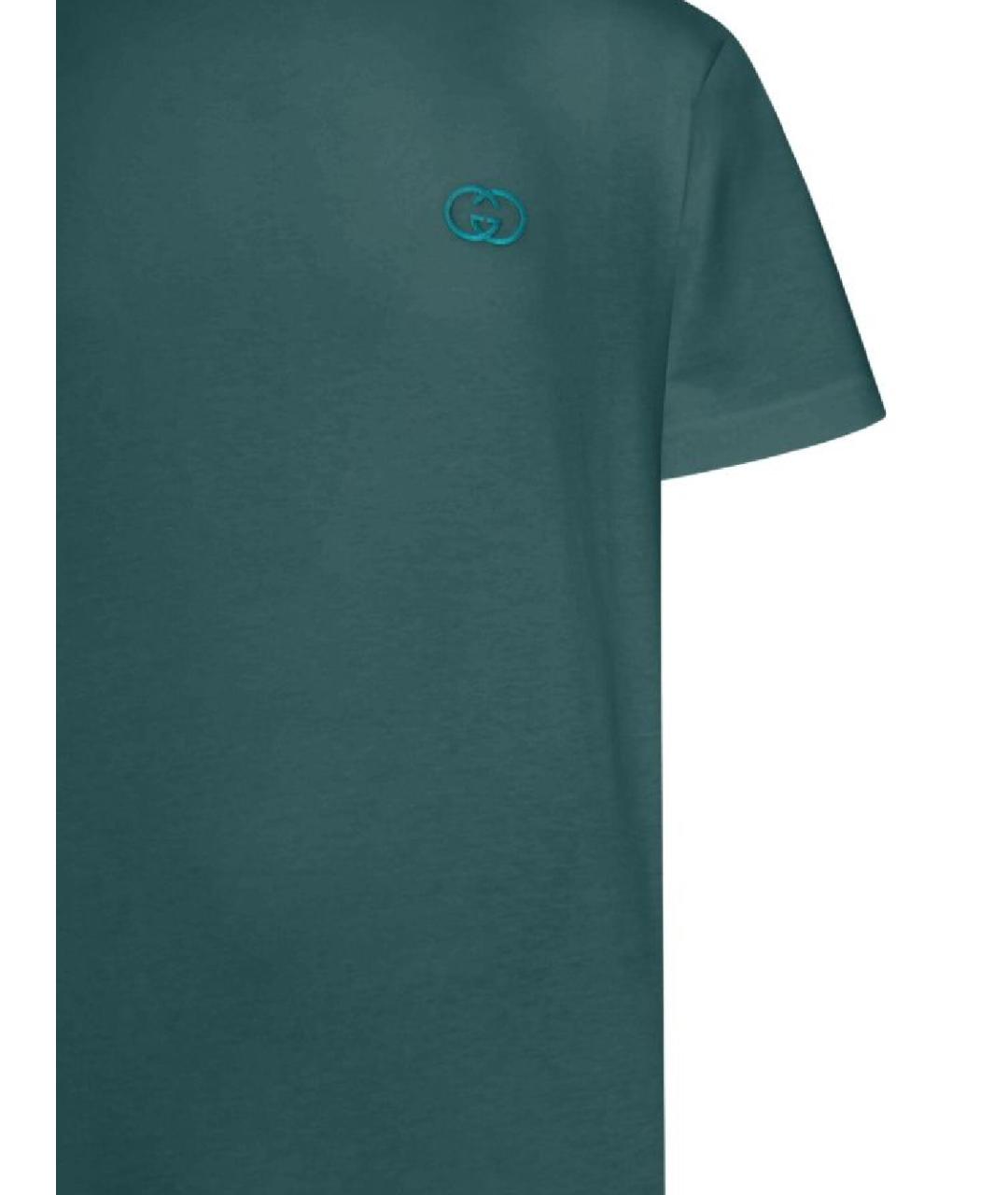 GUCCI Зеленая хлопковая футболка, фото 2