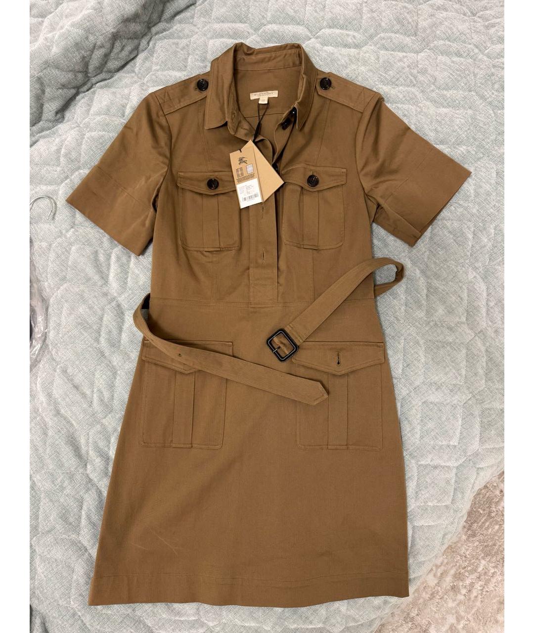 BURBERRY Бежевое деним повседневное платье, фото 8